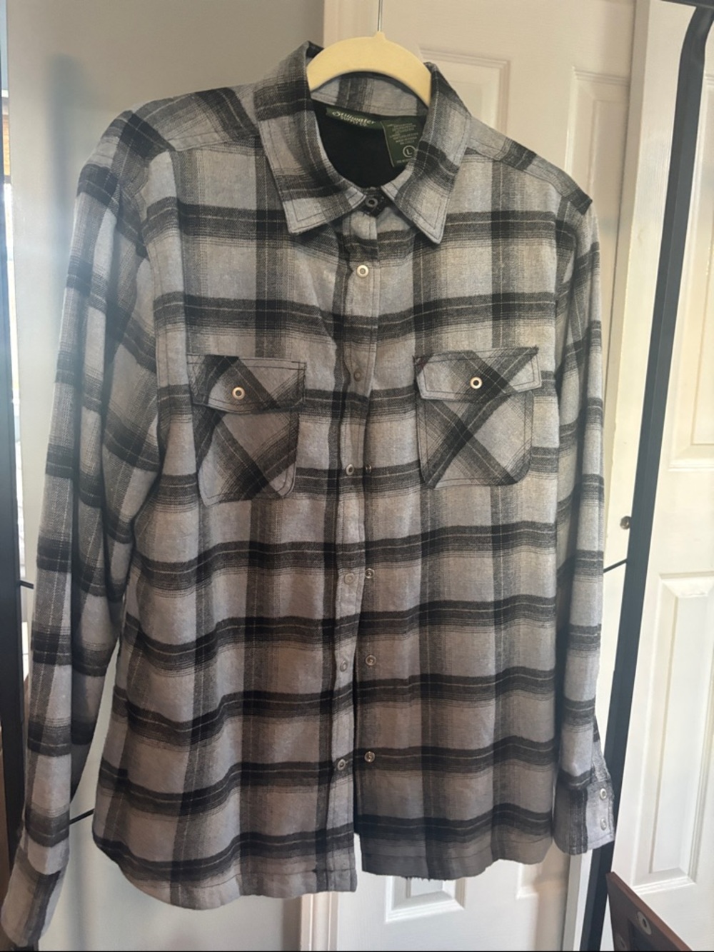 Gray Plaid Button-Down Shirt - Unbranded
